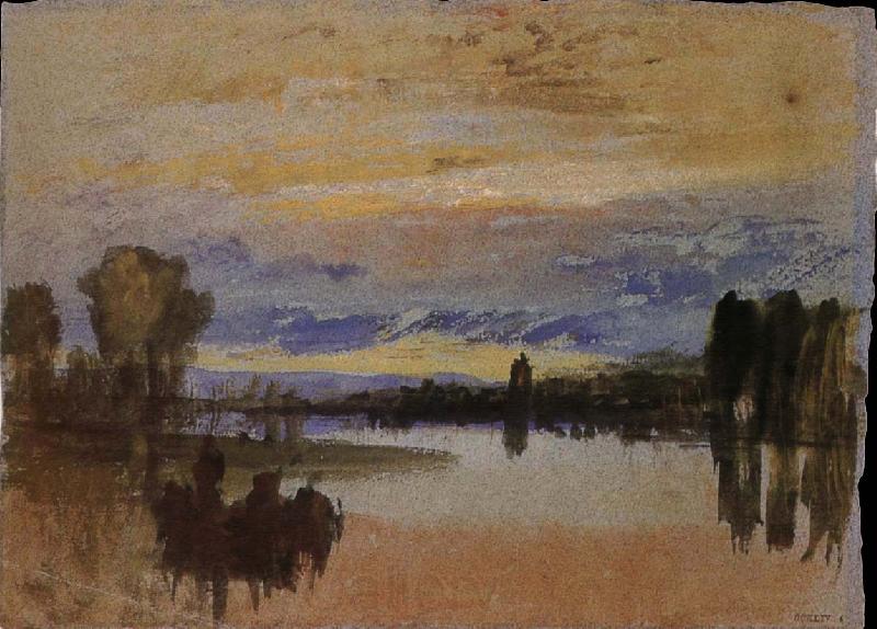 Joseph Mallord William Turner Sunset near the lake Germany oil painting art